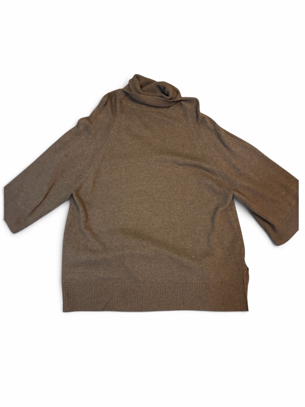 Lauren Ralph Lauren Brown 3/4-Sleeve Turtleneck Sweater
